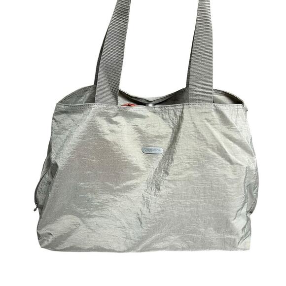 Baggallini Beige Tan Nylon Tote Travel Bag Multi Compartment Medium - Picture 1 of 16